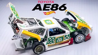 The ultimate diecast makeover Toyota AE 86 with Ferrari F40 Engine Hot Wheels Custom