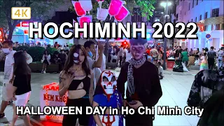 Halloween day Ho Chi Minh City - Nguyen Hue Walking Street - travel Vietnam  【🇻🇳4K】