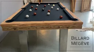 L'originalité du billard design Megève en vieux bois - Billards Toulet