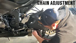 2023 Kawasaki Ninja ZX-6R - Chain adjustment