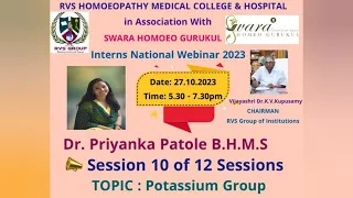 Potassium salts I Dr. Priyanka I Swara Homeo Gurukul