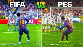 LIONEL MESSI Free Kicks • FIFA vs PES (2006-2024)