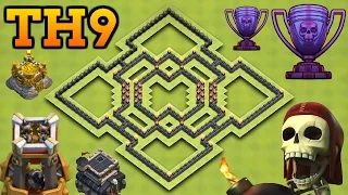 Clash Of Clans | BEST TH9 HYBRID BASE WITH BOMB TOWER! | Town Hall 9 Farming / Trophy Base