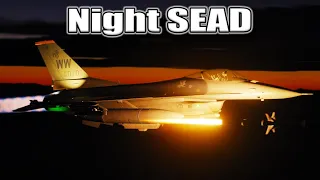 MiG Ambush F-16 SEAD Night Mission UOAF | DCS World Multiplayer