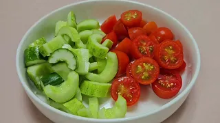 토마토와 오이는 매일 밥대신 챙겨드세요🍅🥒 배부르게 먹어도 속도 편하고 뱃살이 쭉쭉 빠져요 (토마토오이 두부 마요네즈 샐러드 만들기)