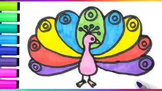 How to Draw Rainbow Peacock