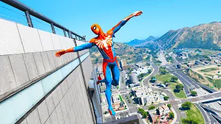 GTA 5 SPIDERMAN RAGDOLLS |  GTA V SPIDERMAN Ragdolls 4k Compilations funny moments jumps/fails ep40