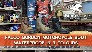 Falco Gordon  Brown Green Black Motorcycle Boots 4K Video | BikerHeadz.co.uk