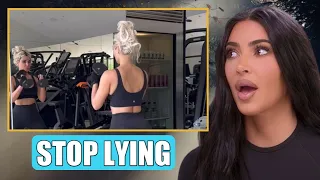 SHE PRETENDS! Kim Kardashian PRETENDS And LIES About Working Out At Home! Please Stop