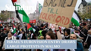 Pro-Palestine protests in Malmo as Israel's Eden Golan prepares for Eurovision semi-final