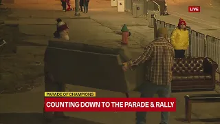 Chiefs fans make themselves at home along Super Bowl parade route