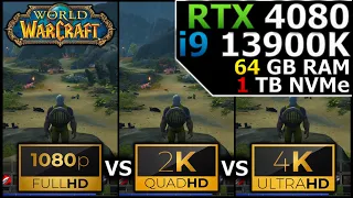 World of Warcraft | 1080p vs 1440p vs 2160p | RTX 4080 | i9 13900K | 64GB RAM | 1TB NVMe