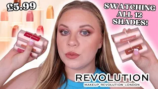 SWATCHING ALL 12 SHADES OF THE REVOLUTION LIP ALLURE LIPSTICKS ON PALE SKIN 💋 | makeupwithalixkate