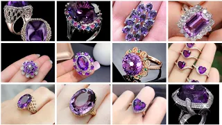 AMETHYST RINGS/JEWELRY DESIGNS/PURPLE DIAMOND/50+DESIGNS/ gemstone rings