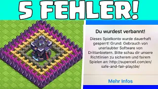 DIE 5 SCHLIMMSTEN FEHLER! MACH DAS NICHT! 😱 Clash of Clans CoC 😱