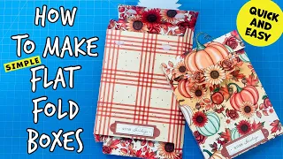 ALL YOU NEED IS ONE SHEET! easy flat fold box tutorial. MAKE NOW, USE LATER!!