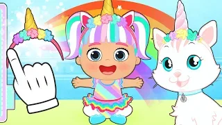 BABY LILY AND KIRA THE CAT 😻 Dress up as Unicorns 🦄 Educational Cartoons