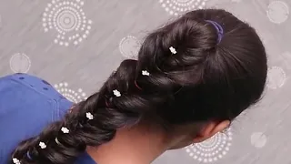 The most beautiful hairstyles | PULL THROUGH BRAID with BRIGHT ELASTICS | Easy hairstyles party 2019