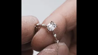 The most Unique Diamond Engagement Ring with a Emerald 2.0