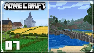 Building a Medieval Bridge & Custom Farmland! | Minecraft 1.16 Survival Lets Play