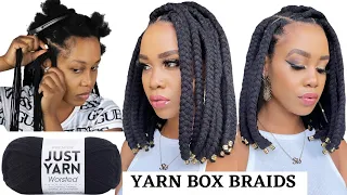 🔥How To: DIY YARN BOX BRAIDS Rubber Band Method/ Beginner Friendly /Ptotectivestyle /Tupo1