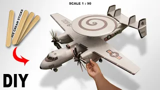 This is crazy, making a miniature E-2 Hawkeye aircraft from wooden sticks, you have to try it.