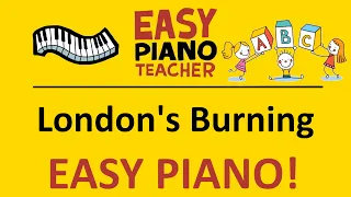 London's Burning piano tutorial: EASY keyboard song (nursery rhyme) & note names #EPT 🎹