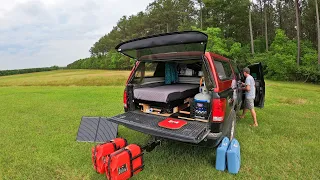 I walk thru my Truck Bed Camper build & DIY Jerry Can Mount - Road Tripping for 2 months out west!