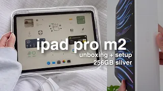 m2 ipad pro 11” (256GB silver) unboxing + aesthetic setup✨