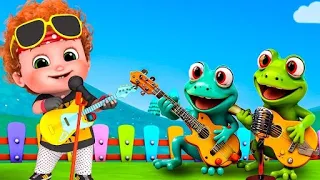 Five Little Speckled Frogs and Wheels On The Bus & Five Little Ducks | Nursery Rhymes & Kids Song