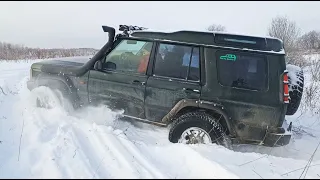 SNOW OFF ROAD Land Rover Discovery 2 первая Рождественская прогулка по снегу с друзьями