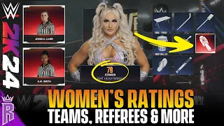 WWE 2K24: Women's Ratings, Teams, Referees & More #WWE2K24