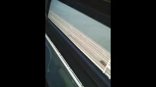 Еду на поезде по Крымскому мосту.