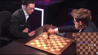 SUPER HOT!! Fabiano Caruana vs Magnus Carlsen || Rapid chess Paris GCT 2017