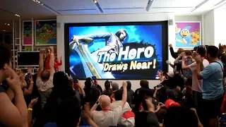 The Hero from Dragon Quest Reveal for Super Smash Bros. Ultimate Live Reactions at Nintendo NY