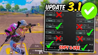 Update 3.1 PUBG MOBILE BEST SETTINGS & SENSITIVITY 2024🔥COPY & USE+CODE✅ | PUBG MOBILE / BGMI