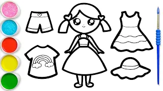 A Clothes for a Girl for Children Drawing Painting Colouring for kids Toddlers | How to draw Clothes