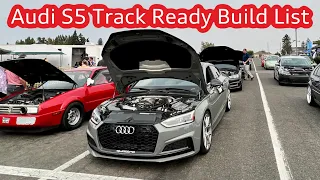 Audi S5 Track Ready Build List