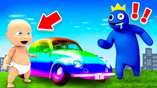 Baby STEALS Rainbow Friends Cars! (Who's Your Daddy?)