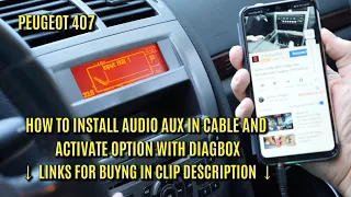 How to Install AUX Cable and activate with Diagbox on Peugeot 407 & Citroen C5 (RD4 Radio)