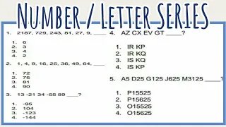 Number Letter Series | Numerical Reasoning Test [AFPSAT CSE College Pre employment exam]