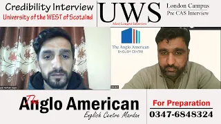 Credibility Interview for the UWS in UK | University of the West of Scotland| Mock Interview| GK ELT