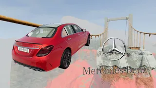 Прыжки машин через сломанный мост(Мерседес)|BeamNG.Drive