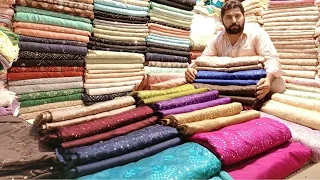 Khaadi Net Fabric-Raw Silk Dresses Designs-Paani Work-Masoori-Karandi Suit Price in Pakistan