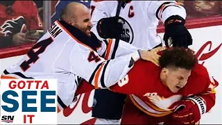 GOTTA SEE IT: Every Big Hit, Fight & Crazy Goal From Wild Battle Of Alberta + Post Game Comments