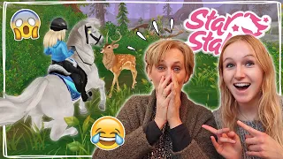 MIJN MOEDER SPEELT VOOR HET EERST STAR STABLE ONLINE! GAAT FOUT… 😂 | Daphne draaft door