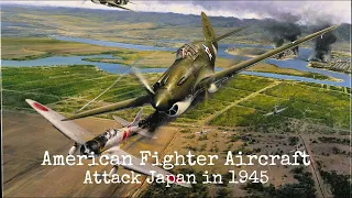 American Fighter Aircraft P51 Mustangs attack Japan in 1945 real footage