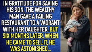 In gratitude for saving his son, the wealthy man gave a failing restaurant to a vagrant...