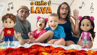 ♫  MÚSICA O CHÃO É LAVA MARIA CLARA E JP com Clara e Davi 🔥 The Floor is Lava