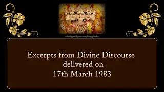 Sri Sathya Sai Baba on importance of chanting Gayatri Mantra - 17 March 1983